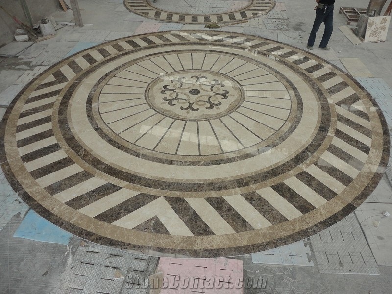 China Multicolor Marble Water Jet Medallion,Round Medallions Bulding Decration