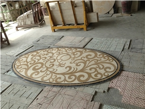 China Square Multicolor Marble Water Jet Medallion
