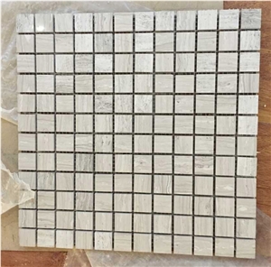 High Quailty Honed Nublado Light Timber White Square Marble Mosaic Tiles