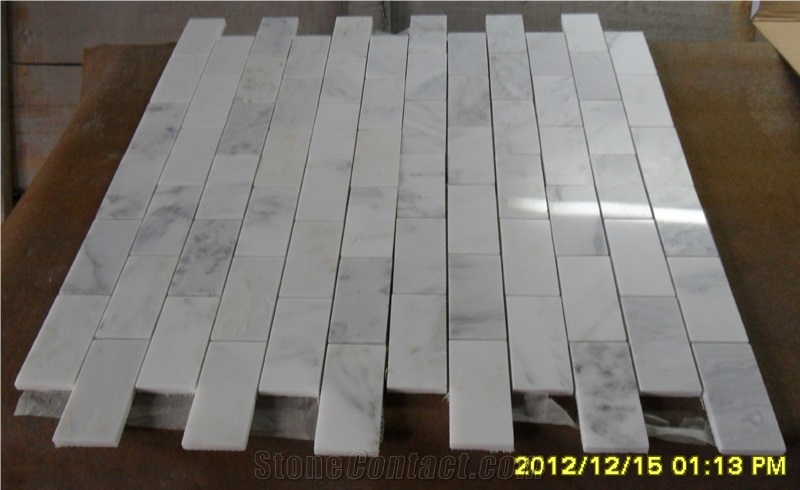 Hot Brick Design Carrara White Marble Mosaic Tiles with Very Competitive Prices
