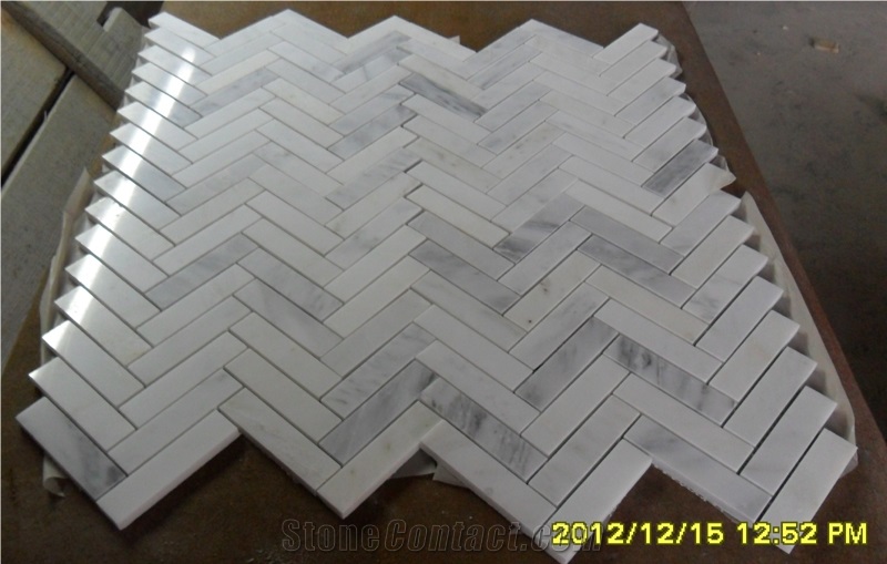 Hot Weastern White Marble Mosaic,Marble Wall/Floor Mosaic