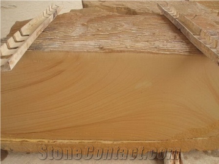 Hot Yellow Wooden Grain Sandstones Slabs & Tiles, China Yellow Sandstone