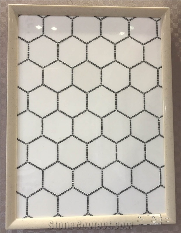 Popular White Hexagon Marble Mosaic on Sales