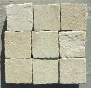 Mint Sandstone Cobbles, Gwalior Mint Sandstone Cube Stone & Pavers