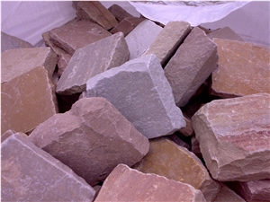 Sandstone Cobbles Ocre,Grey Mixed, Multicolor Sandstone Cube Stones & Pavers