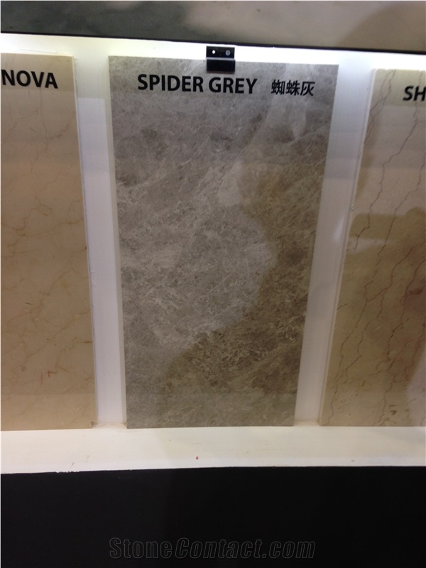 Spider Gray, Spider Grey Marble Polished Tiles, Slabs