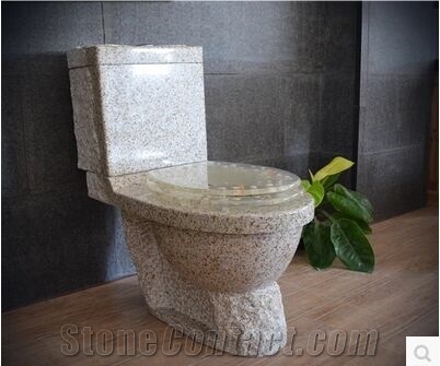 G682 Granite Nature Stone Toilets​, Golden Peach Toilet Closets, Rustic Yellow Bathroom Accessories Toilet
