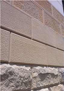 Maroota Sandstone Rustic Cladding to an Exterior Wall, Yellow Sandstone for Building & Walling