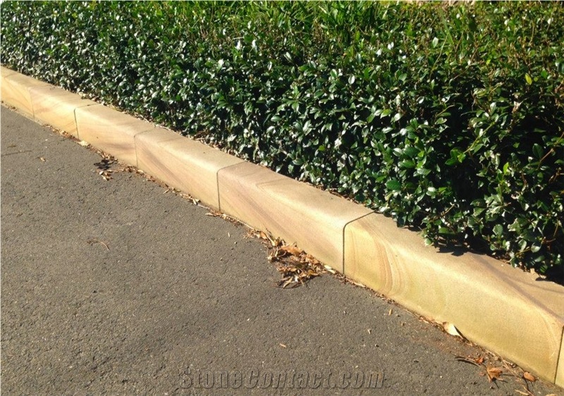 Replacing Some Bashed Kerbing with Maroota Sandstone