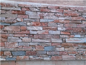 Brown Rusty Slate Cement Paste Culture Stone Stacked Stone Cheap Wall Cladding
