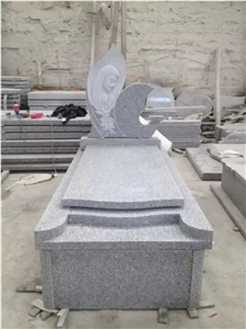 Western Style Grey Granite Monument & Tombstone, G603 Granite Carving Gravestone