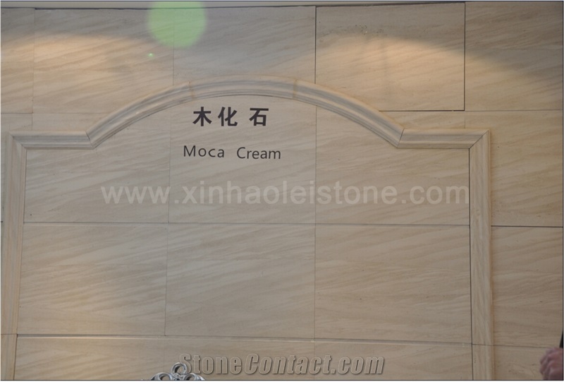 Moca Cream Limestone Slabs & Tiles for Walling/Flooring, Busy Vein Style