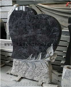 Bahama Blue Heart Flower Carving Tombstone Monument,Supply Various Of Style Monument & Tombstone