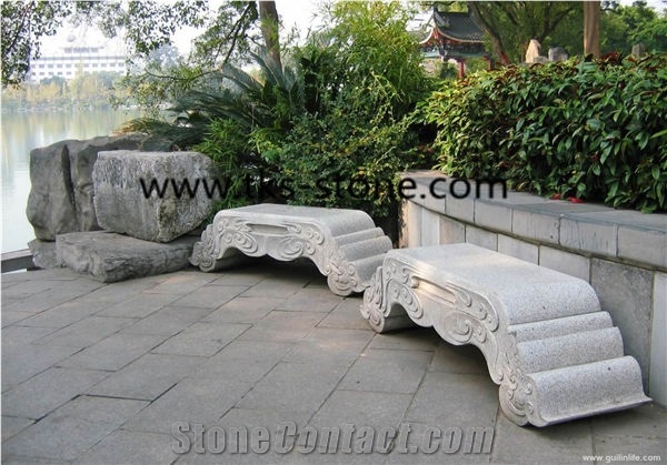 Beige Granite Chairs & Bench, Garden Bench,Patio Bench,Outdoor Chairs