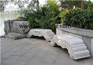 Beige Granite Chairs & Bench, Garden Bench,Patio Bench,Outdoor Chairs