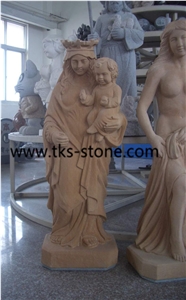 Beige Granite Human Sculptures, Religious Sculpture & Statue, Handcarved Sculptures,Statues