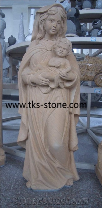 Beige Granite Human Sculptures, Religious Sculpture & Statue, Handcarved Sculptures,Statues