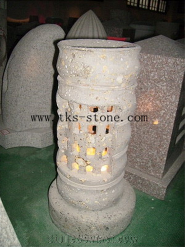 Beige Granite Lanterns,Lamp Caving,Lantern Sculptures,Garden Lanterns&Lamps,Japanese Lanterns