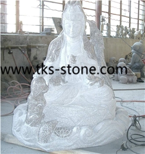 Buddhism Sculpture,The God Of Wealth,Gods Sculpture, Grey Granite Statues,Religious Statues,Human Sculptures