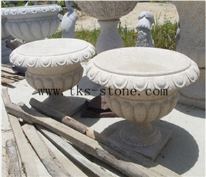 Carving Granite Flower Stand,Decorate Flower Pots