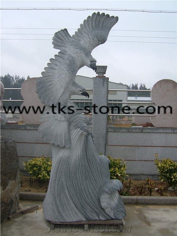 China Beige Granite Eagle Sculptures & Statues,Garden Sculptures,Statues,Landscape Sculptures,Western Statues,Handcarved Sculptures