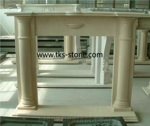 China Beige Granite Fireplace, Fireplace ,Fireplace Mantel, Sculpture Beige Granite Fireplace Mantel