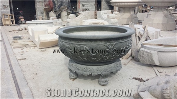 China Beige Granite Flower Pot, Beige Granite Flower Pot,Landscaping Planters,Planter Pots,Flower Stand,Outdoor Planters