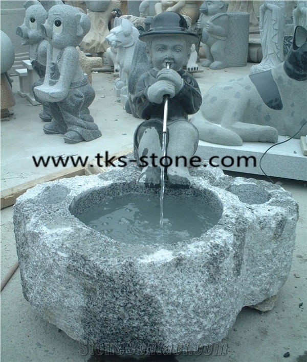 China Beige Granite Fountain,Stone Sculptured Fountains,Beige Granite Garden Fountains,Floating Spheres,Exterior Fountains