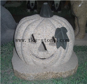 China Beige Granite Jack-O-Lantern,Pumpkin Lamp,Hallowmas Lanterns