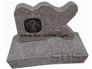 China Beige Granite Pet Tombstone & Monument,Custom Monuments,Western Style Monuments& Tombstones, Gravestone, Bevel Headstones