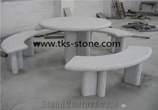 China Beige Table & Chair,Stone Table Sets, Beige Granite Bench,Round Table Top