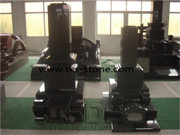 China Black Granite Tombstone & Monument,Japanese Style Monuments, Japanese Style Tombstones,Double Tombstone & Monument