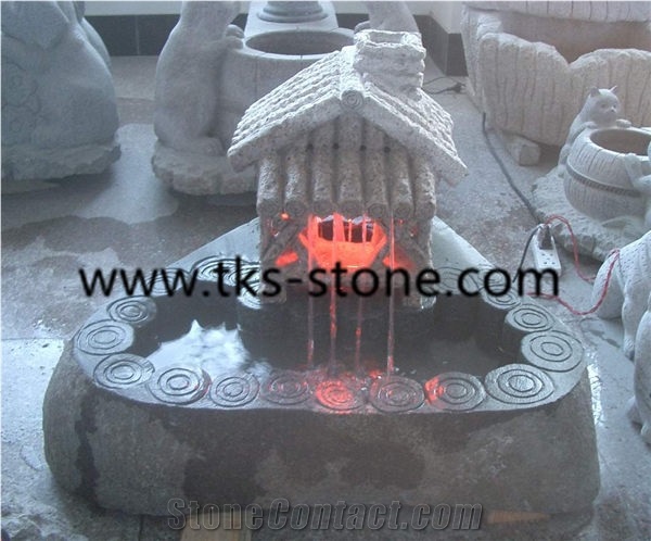 China Blue Granite Fountains,Sculptured Fountains,Floating Spheres,Water Features