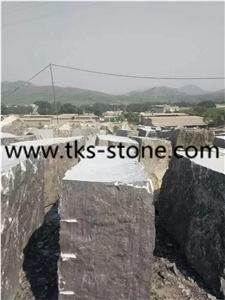 China Blue Limestone Cobble Stone/Cubestone,Cubestone Top Flamed Other Sides Natural,Blue Cube Stone Sides Split Finishing