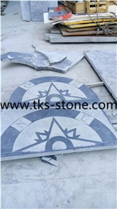 China Blue Limestone Floor Medallions,Blue Stone Round Medallions
