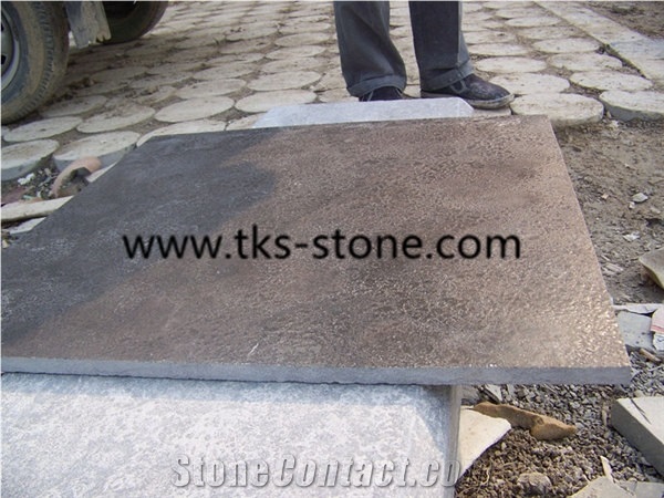 China Blue Limestone Flooring/Wall Tiles/Wall Covering,Leathered Blue Stone Tiles