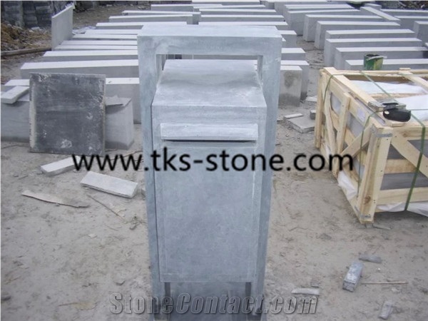 China Blue Limestone Mailboxes/Letter Boxes