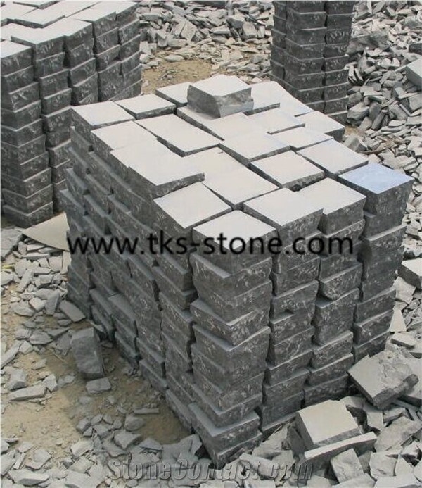 China Blue Limestone Tumbled Stone, Blue Limestone Cube Stone & Pavers Slabs & Tiles