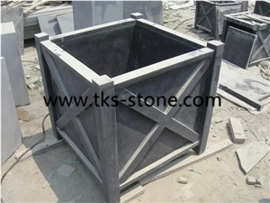 China Blue Stone Flower Pots/Flower Vases,Stone Planter Pots/Outdoor Planters/Exterior Planters