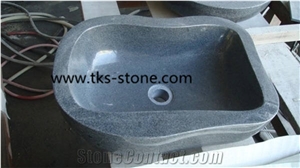China G654 Black Granite Sinks & Basins,Padang Dark,Sesame Black,China Impala,Impala Black,China Dark Grey Granite Heart Shape Basins&Sinks,Natural Stone Basins&Sinks