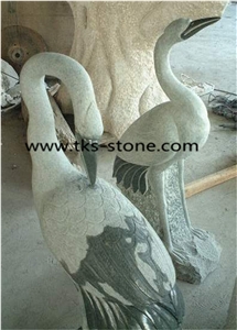 China Grey Granite Crane Caving,Crane Sculpture & Statue,Grey Granite Animal Sculptures ,Garden Sculptures,Statues