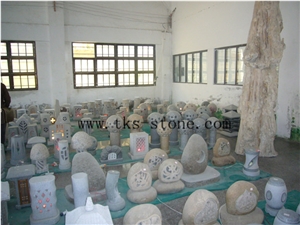 China Grey Granite European Style Lanterns, Lighthouse Lamps