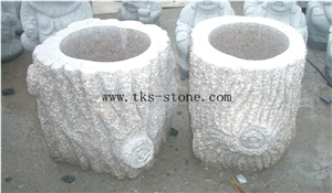 China Grey Granite Flower Pot,Granite Planter Boxes,Stone Landscaping Planters,Flower Stand,Outdoor Planters