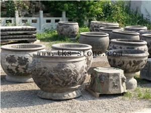 China Grey Granite Flower Pot,Grey Granite Planter Boxes,Landscaping Planters,Exterior Flower Pots,Outdoor Planters
