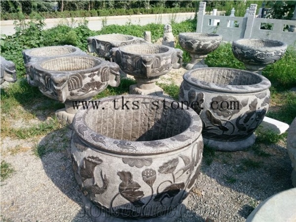 Natural Stone Garden Planters Landscaping Plants Exterior Plant Pots from  China 