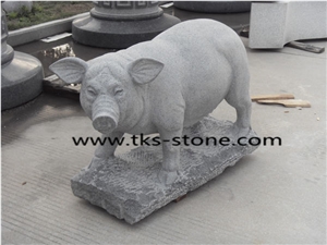 China Grey Granite Pig Sculpture & Statue,Grey Granite Pig Sculpture,Animal Sculptures,Statures,Stone Pig Caving,