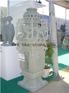 China Grey Granite Sculpture Garden Lanterns,Chinese Carving Lantern