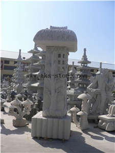China Grey Granite Sculpture Garden Lanterns,Chinese Carving Lantern