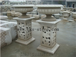 China Grey Granite Supply Various Of Style Flower Pots,Garden Exterior Planters
