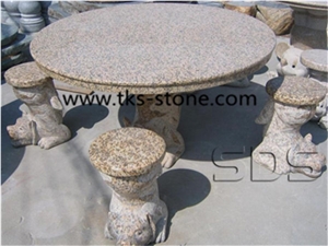 China Grey Granite Table Sets,Grey Granite Tables and Chairs,Garden Tables,Exterior Furniture
